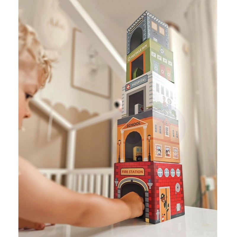 City Vehicles in Boxes Puzzle Cubes