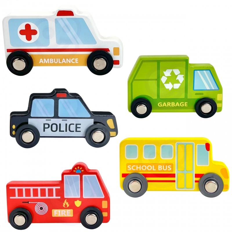 City Vehicles in Boxes Puzzle Cubes