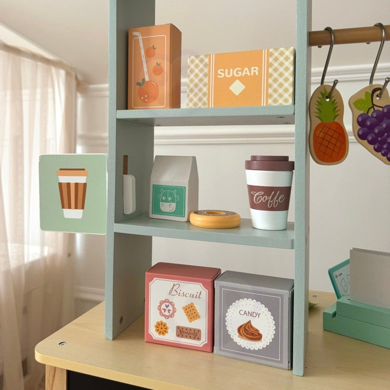 Large Multifunctional Wooden Food Truck Stand, 73 pcs